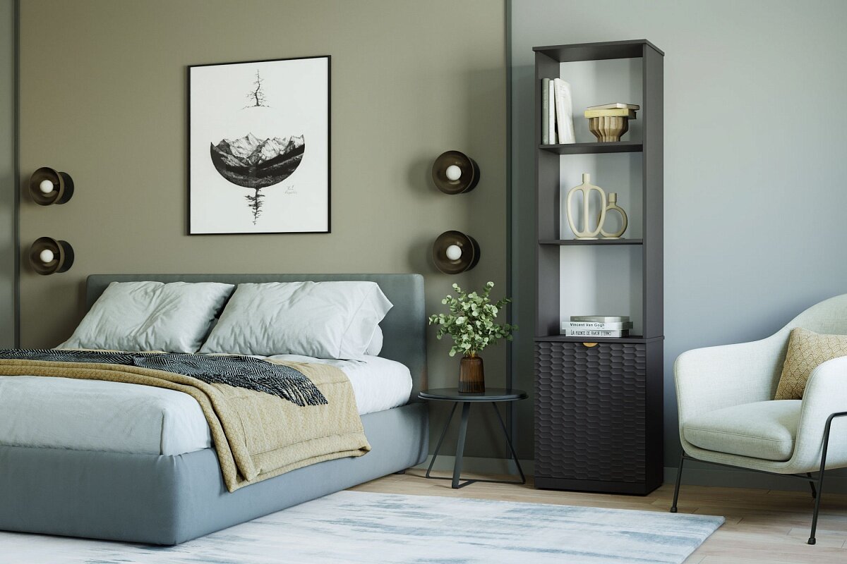 фото Стеллаж Тоди - 1 Графит 50x36x190 фабрика «Мебель Лэнд 24»