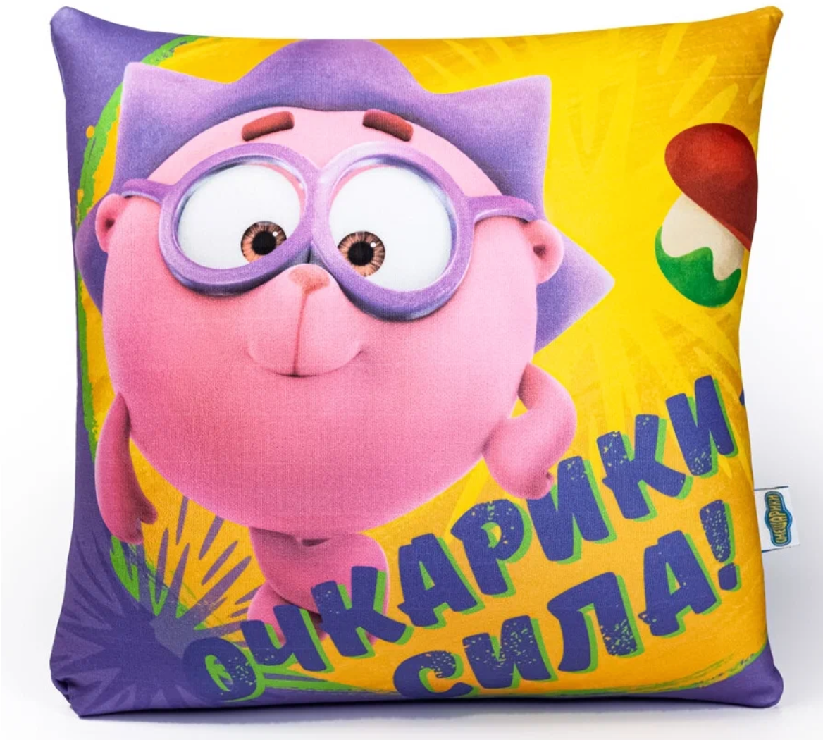 фото Декоративная подушка-антистресс Смешарики для детей квадратная, 29см