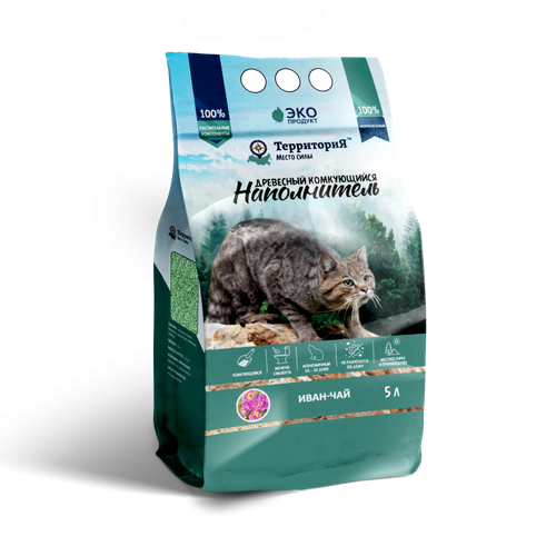 Наполнитель ТерриториЯ Иван-чай комкующийся древесный 76кг20л 2399₽