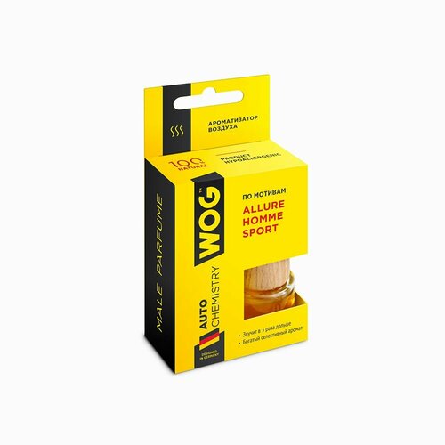 Ароматизатор автомобильный с креплением на зеркало парфюмерная серия Allure Homme Sport WOG WGC1001 407₽