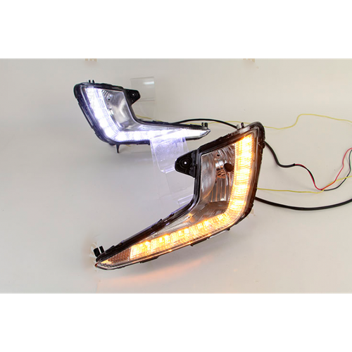 Противотуманные фары для Kia Rio 3 с ДХО и поворотниками