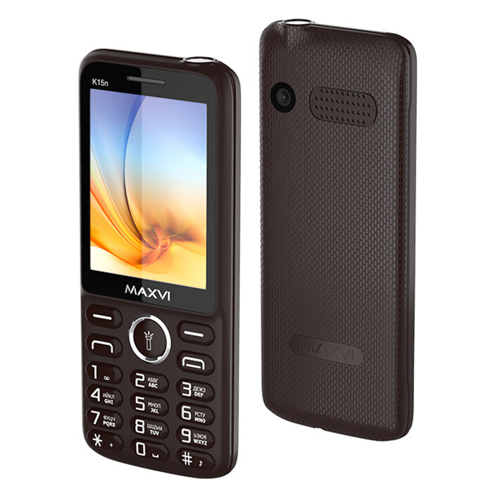 Телефон MAXVI K15n, 2 SIM, коричневый