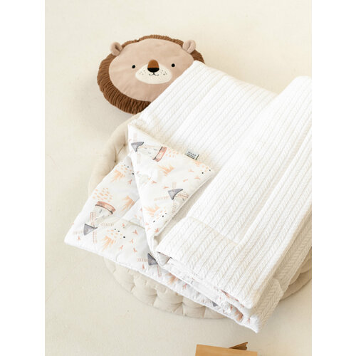 Плед для новорожденных вязаный белый