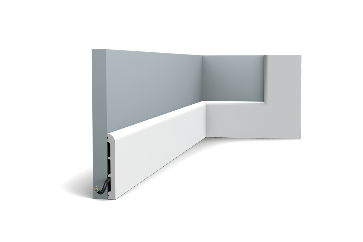 Плинтус Orac Decor 13х110 мм напольный широкий высокий Sx184-2 метра дюрополимер под покраску DX 184