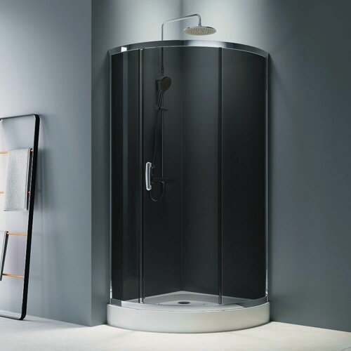 Изображение товара Душевое ограждение AM.PM Like, душевой уголок 90x90, без поддона, стекло тонированное, профиль хром глянцевый