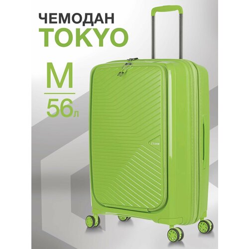 фото Чемодан l'case tokyo, 87 л, размер m, зеленый неоновый
