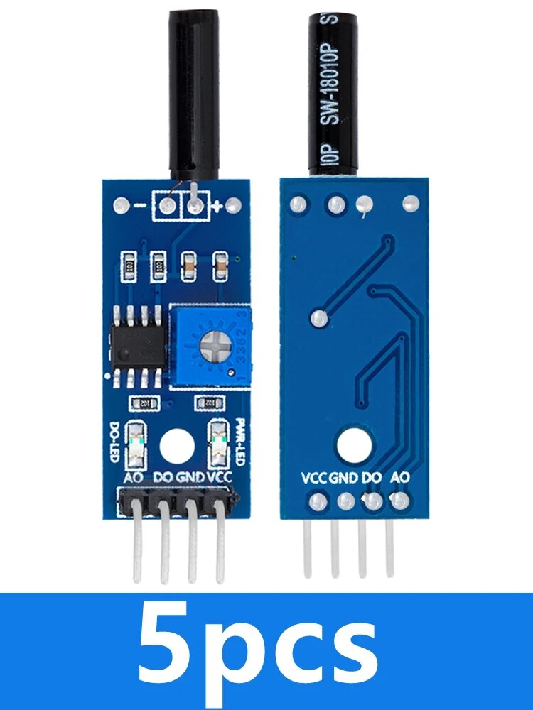 Нормально открытый модуль датчика удара для arduino, модуль датчика вибрации, модуль сигнализации, 1 шт./5 шт, 5PCS