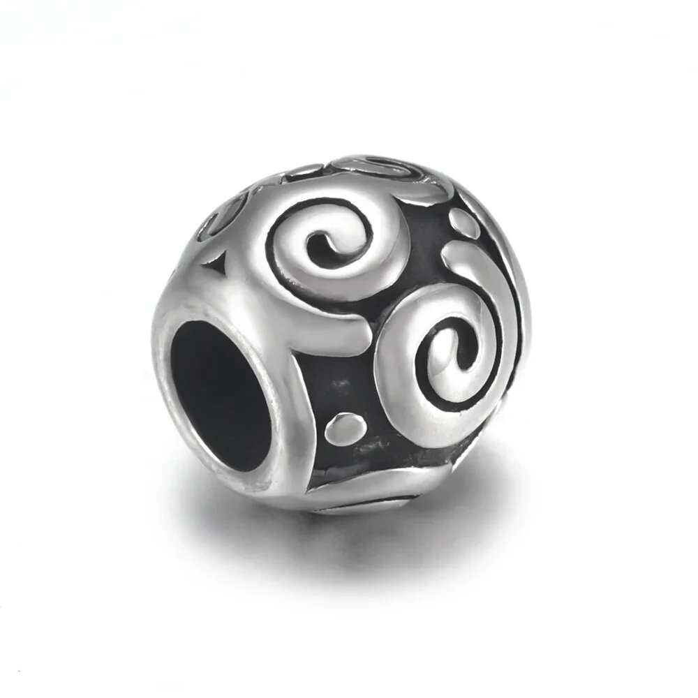 Бусины EMBLAASK из нержавеющей стали 316L, спиральная форма, 5 мм