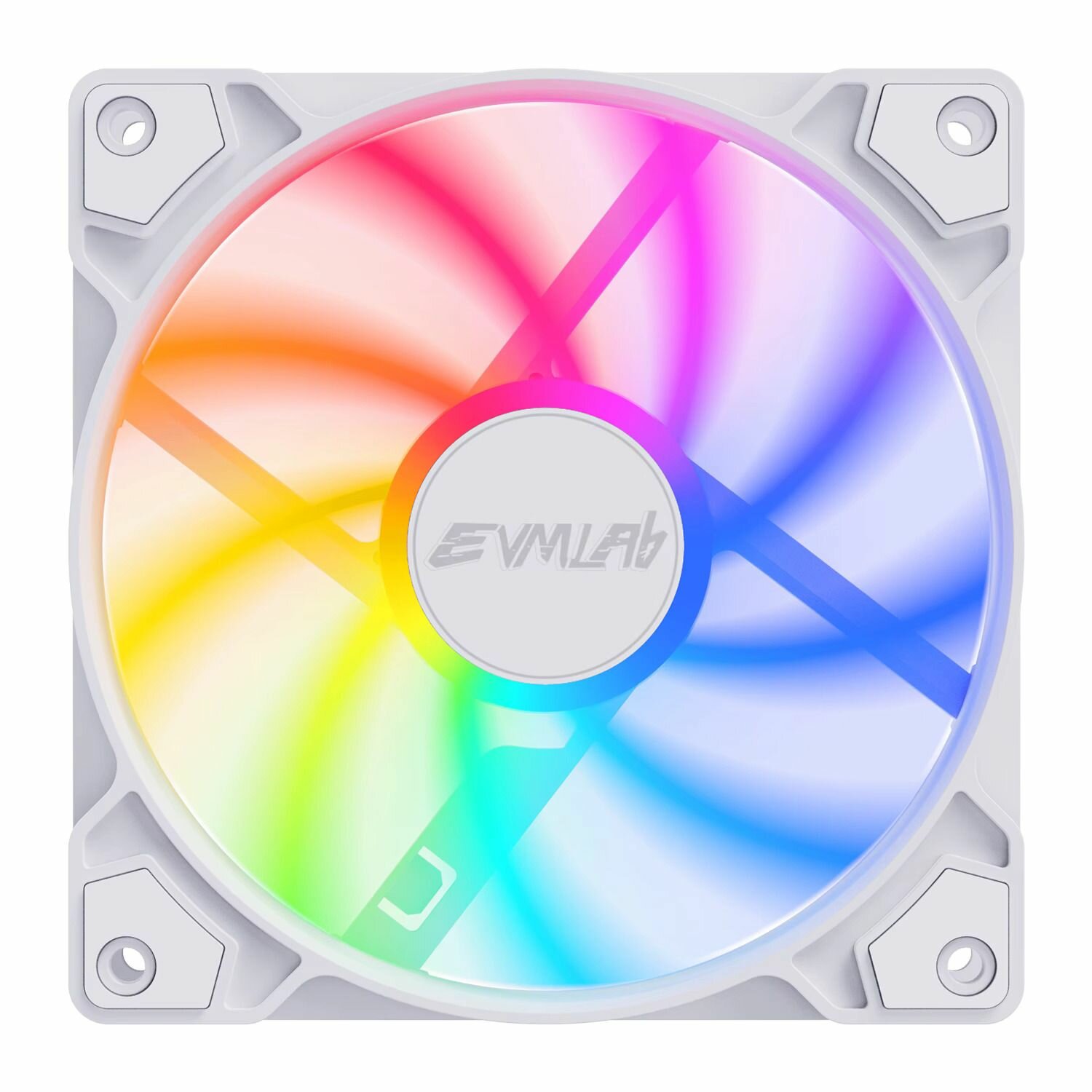 Вентилятор ПК 120мм 4pin PWM Белый разноцветная подсветка RGB не управляемая