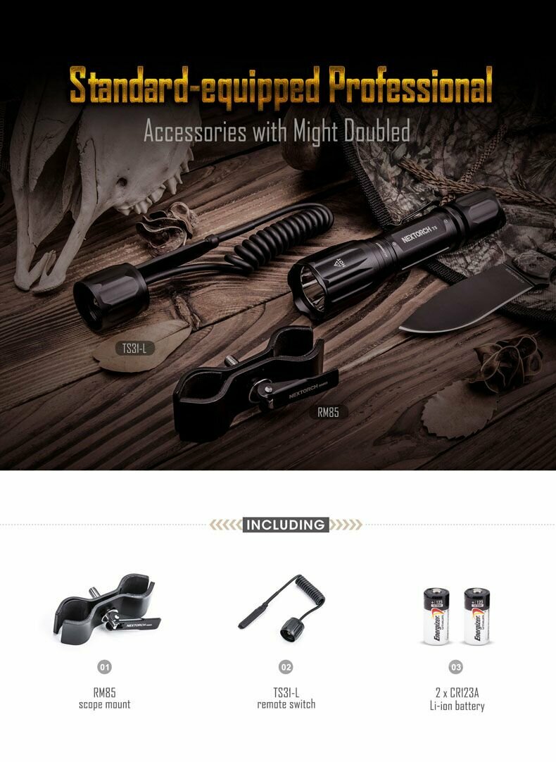 Комплект NexTorch - фонарь тактический T5 (760 люмен) — фото 1