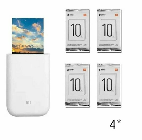 Портативный фотопринтер Xiaomi Mi Portable Photo Printer Комбинация 4 (40 листов дополнительно)