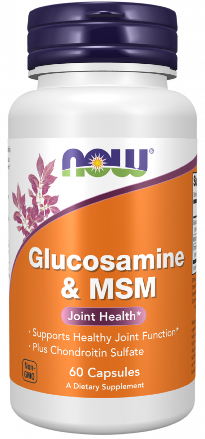 NOW FOODS Хондропротектор Glucosamine & MSM 60 вег капсул (Now Foods)