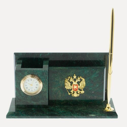 Изображение товара Настольный мини-набор "Гербовый" камень змеевик 113485