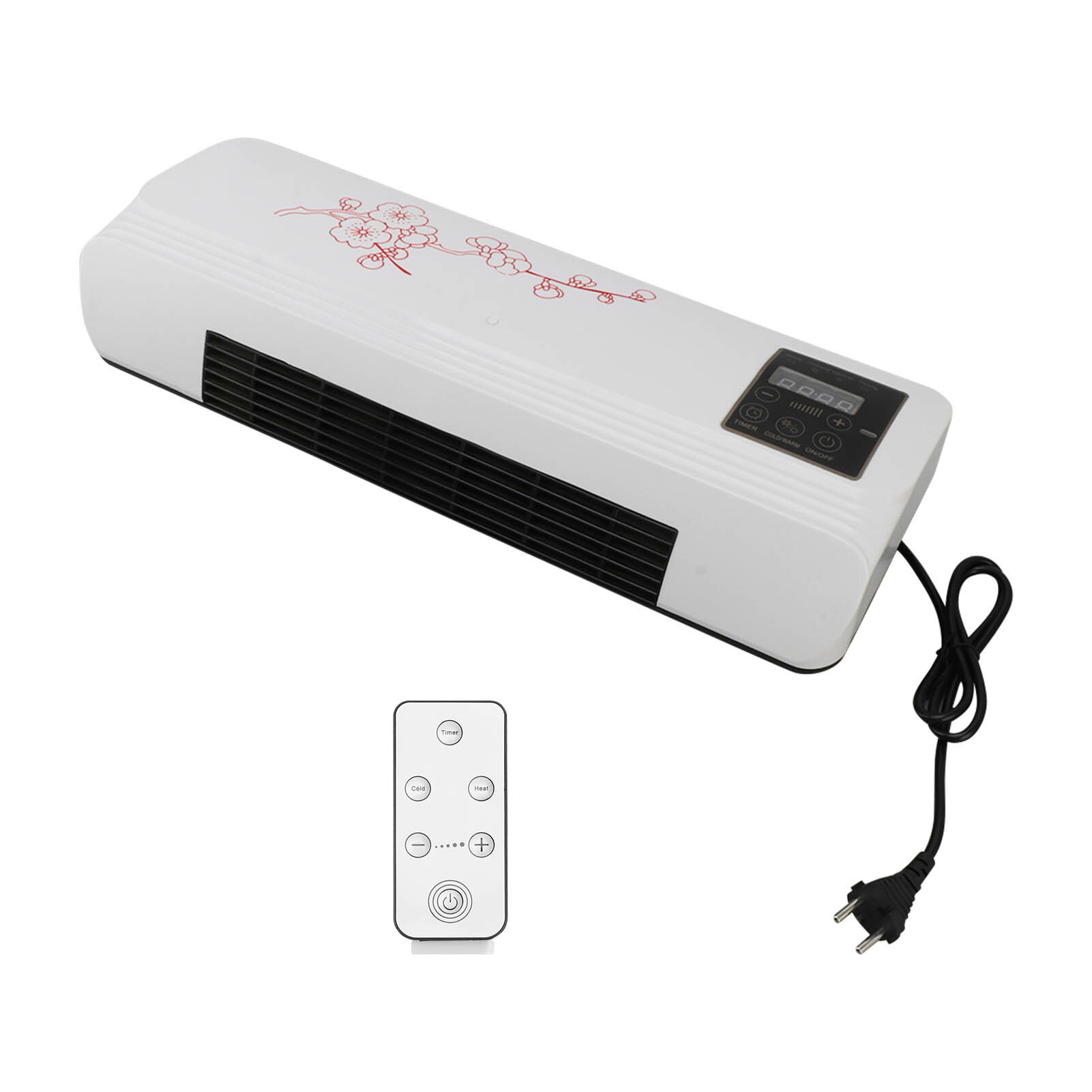 Wall Hanging Hot Fan Thermal Protection Timer Function Mounted Warm Air Blower for Bedroom Shower Room Prise UE 220V