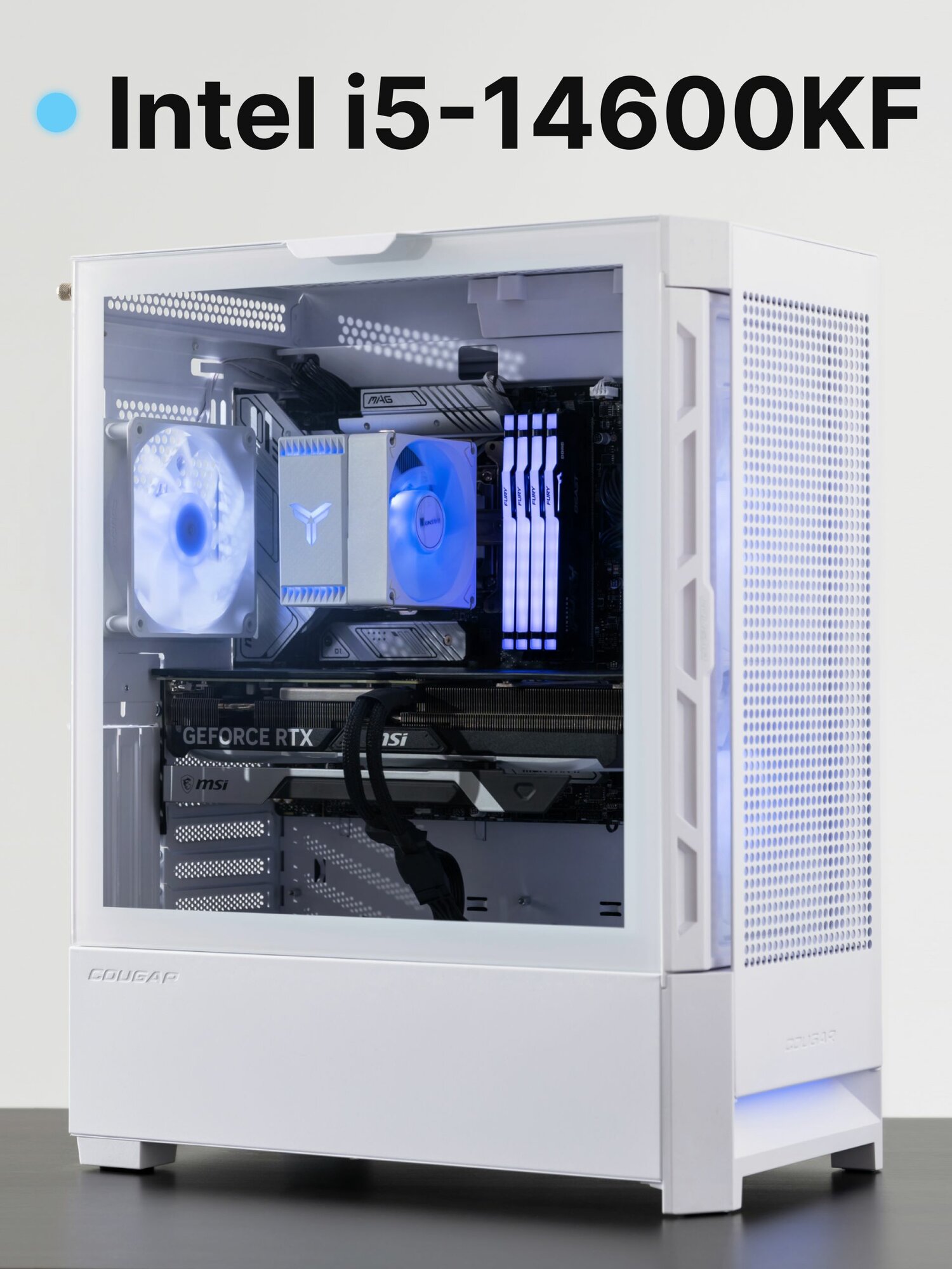 Игровой системный блок ProMid4308: I5-14600KF, DDR5 16Gb, SSD 2Tb, RTX 4060, 600W, AirW, Windows 11 Pro