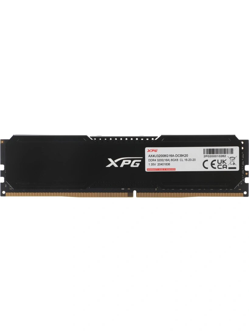 Оперативная память A-Data DDR4 - 2x 8GB, 3200 МГц, DIMM, CL16, RTL (ax4u32008g16a-dcbk20)