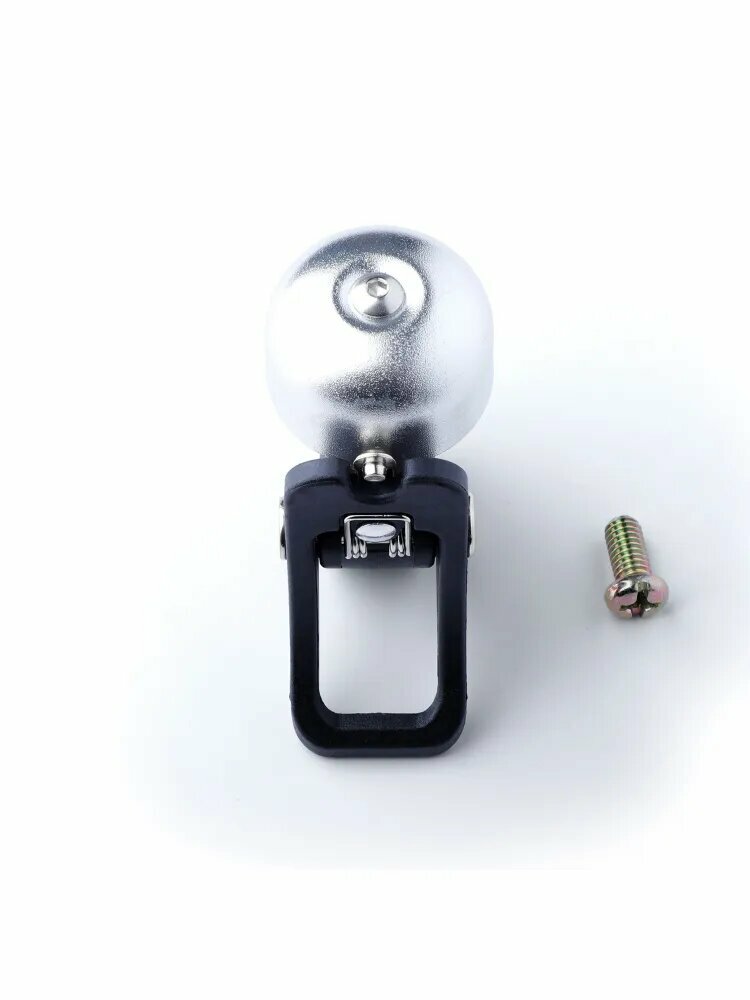 Упакованный звонок Mijia M365 в прозрачной блистерной коробке с логотипом Xiaomi на белом фоне