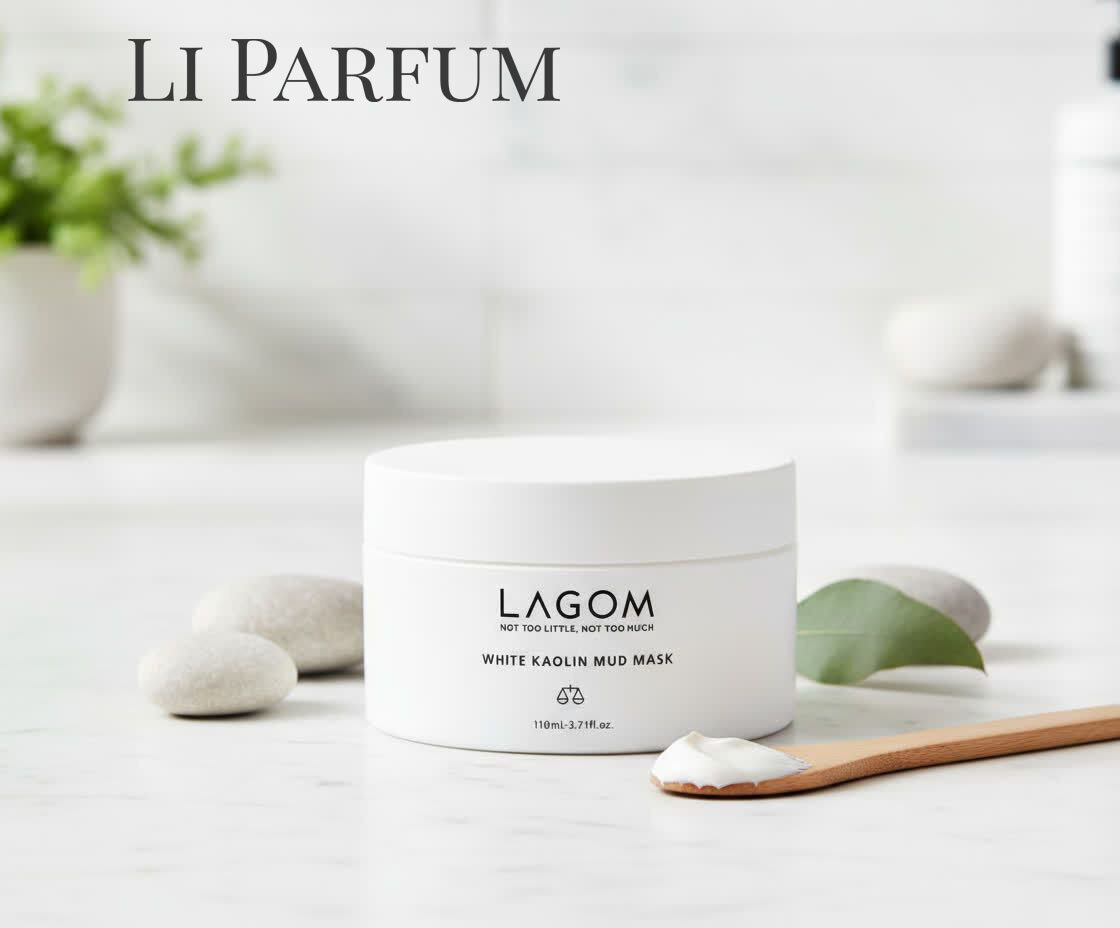 Отшелушивающая маска Lagom "White Kaolin", глиняная, для сияния кожи