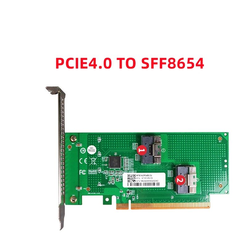 PCIe 4.0 SFF8654 Red Riser Card
