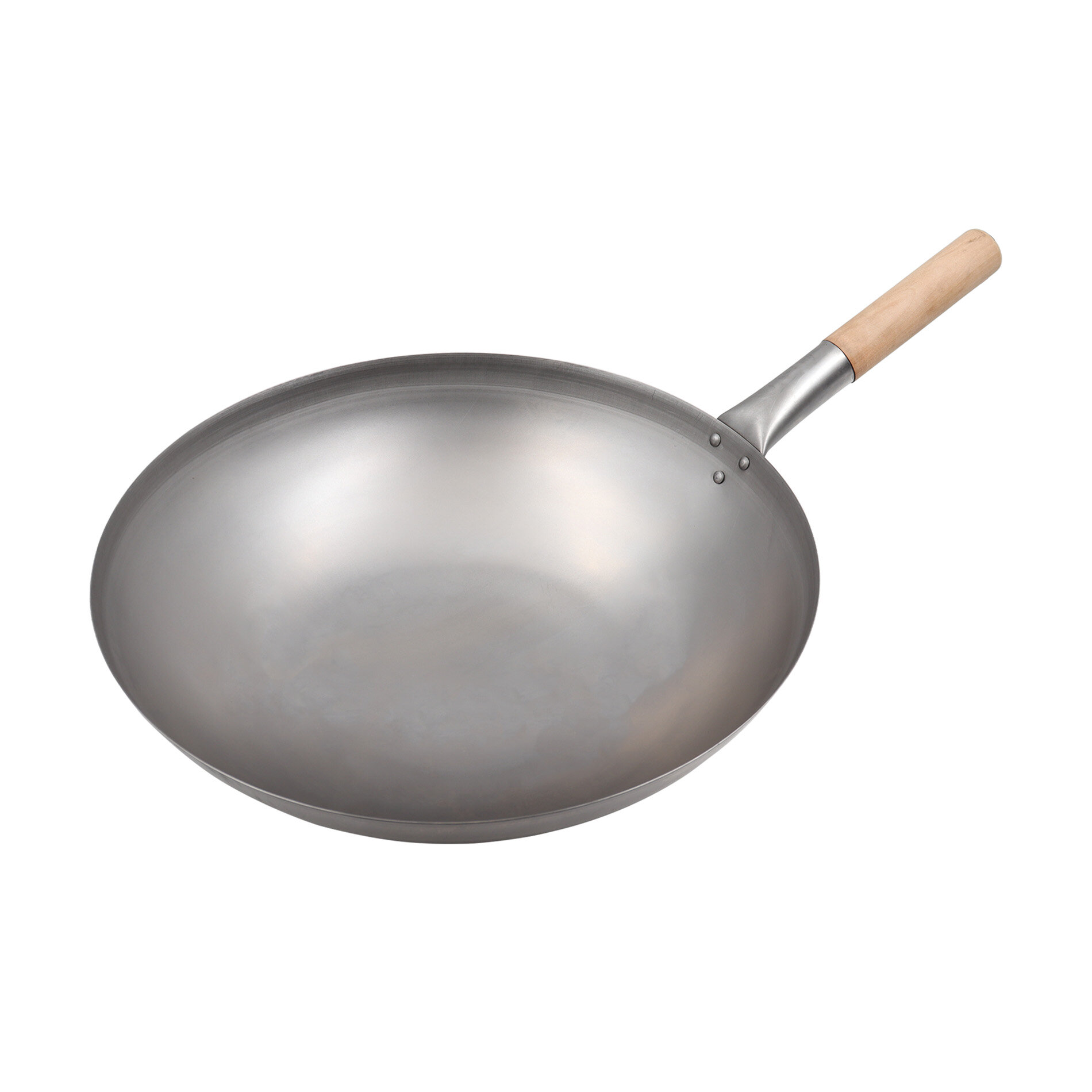 Сковорода ВОК, 35,5х11 см, сталь, деревянная ручка, Paderno.