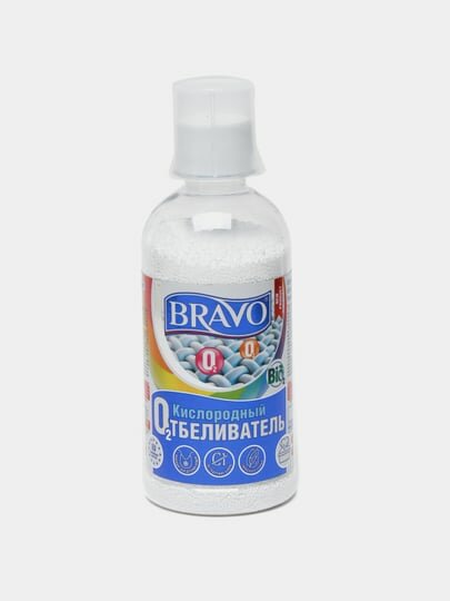 Кислородный отбеливатель Bravo, универсальный порошковый пятновыводитель для стирки, упаковка 350 г