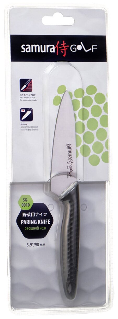 Нож для чистки и нарезки овощей и фруктов / овощной нож кухонный Samura Golf 98мм SG-0010