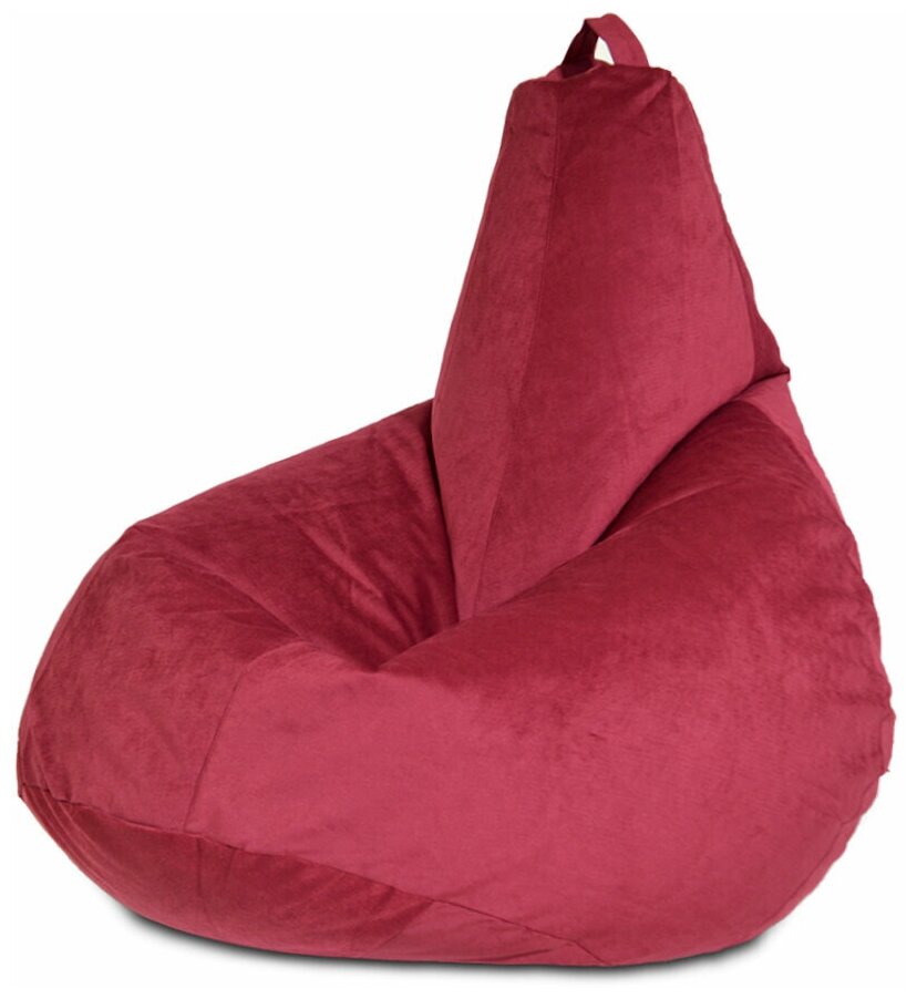 Кресло-мешок Груша велюр Бордовый (размер XL) PuffMebel