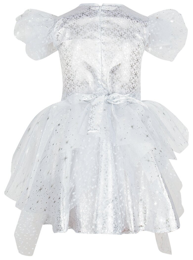 Батик Карнавальный костюм Снежинка серебряная, рост 134 см 8044-134-68