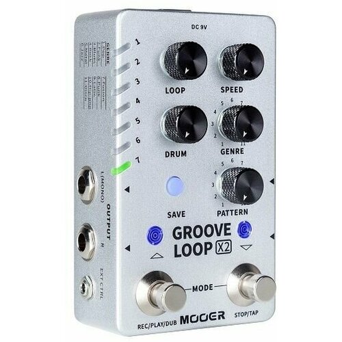 mooer groove loop x2 stereo looper Педаль лупер со встроенной драм-машиной Mooer Groove Loop X2