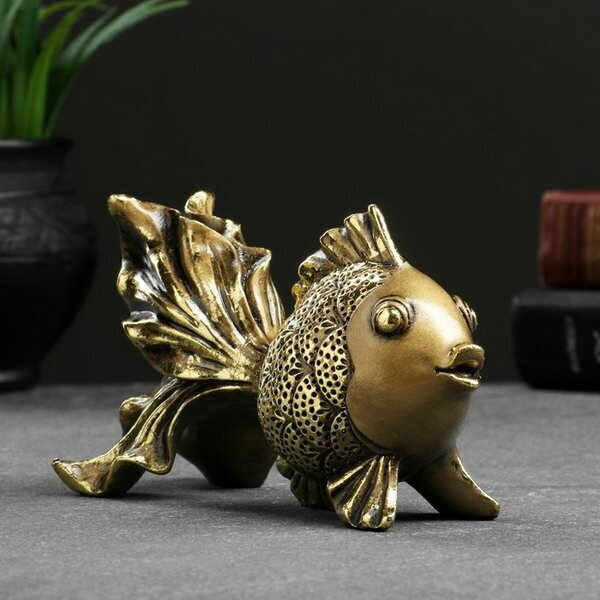 Фигура "Золотая рыбка" золото 14х6.5х8.5см