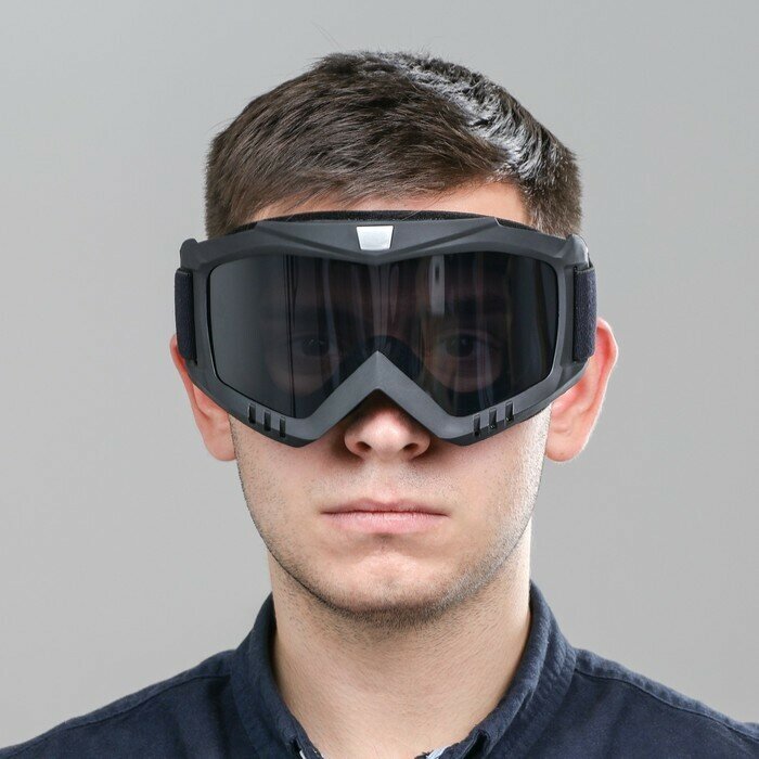 Очки-маска для езды на мототехнике  Torso разборные стекло с затемнением черные