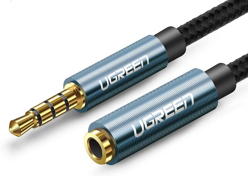 Удлинитель кабеля UGREEN AV118 (40675) 3.5mm Male to 3.5mm Female Extension Braid. Длина: 2м. Цвет: черный