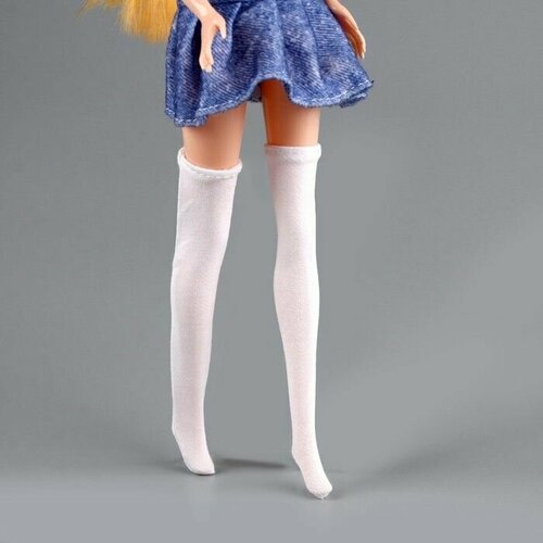 фото Гольфы выше колена для куклы, цвет белый нет бренда