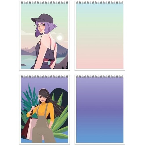 Блокнот А5 80 листов в клетку на гребне 