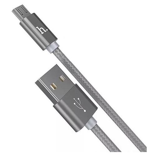 USB Кабель Micro, HOCO, X2, серебрянный кабель usb hoco x2 knitted usb microusb 2 4а длина 1 метр серый