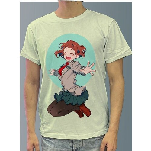 фото Футболка мужская белая молочный оттенок из хлопка с dtf рисунком аниме my hero academia - 920 будь на стиле