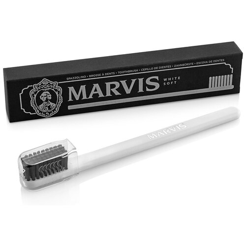 Marvis зубная щетка с нейлоновой щетиной Мягкая, белый, Зубные щетки  - купить со скидкой