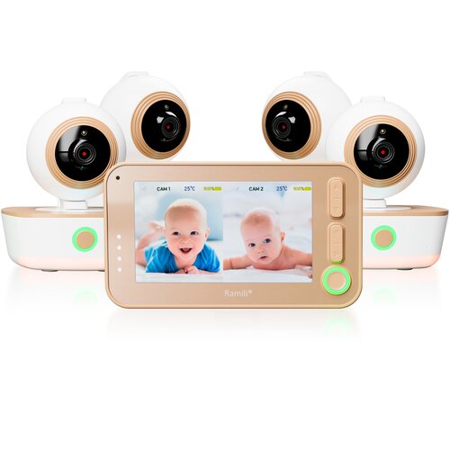 Видеоняня Ramili RV1300X4, белый/бежевый видеоняни beurer видеоняня by88 smart baby monitor