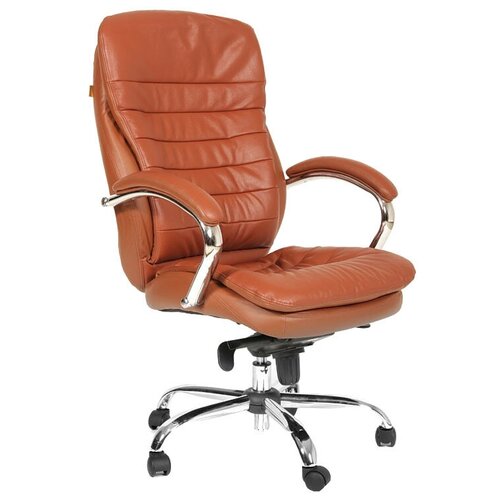 фото Компьютерное кресло chairman 795 для руководителя, обивка: натуральная кожа, цвет: светло-коричневый