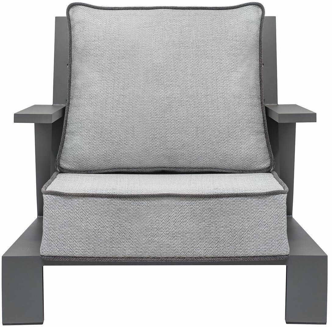 Кресло уличное KORFU, алюминий цвет LAVA, подушки JASPER GREY - фотография № 2