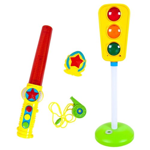 Развивающая игрушка Zhorya Потеша Светофорчик, желтый/зеленый/белый