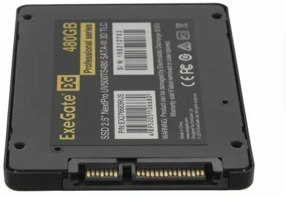 Накопитель SSD Exegate NextPro 2.5" 480GB UV500TS480 (SATA-III, 3D TLC) (EX276683RUS) - фото №13