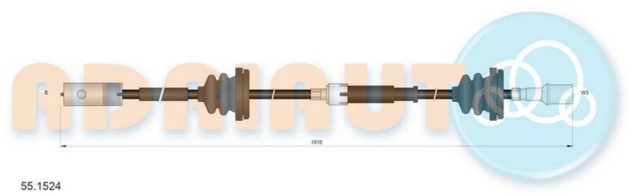 ADRIAUTO 551524 AD55.1524_=PE15183=43.20149=DL-S31034=s31034 [357957803A]! трос спидометра\VW Passat 1.6-1.9DTi 94>