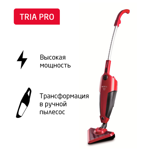 пылесос вертикальный arnica merlin pro черно красный Вертикальный пылесос 2 в 1 Arnica TRIA Pro ET13310, 1500 Вт, черно-красный