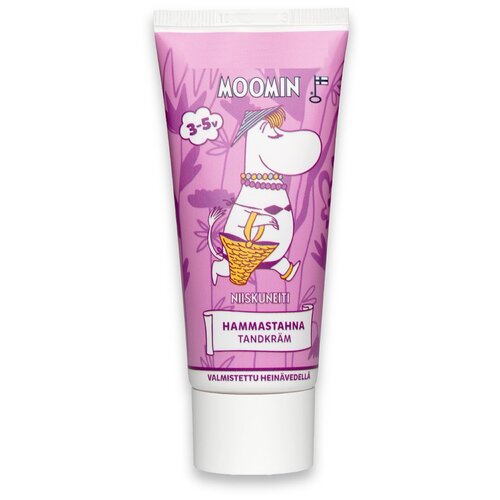 Детская зубная паста OXYGENOL OXYGENОL Moomin с фтором и ксилитолом, 3-5 лет клубничный вкус, 50 мл