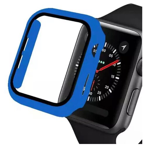 фото Чехол для apple watch 42mm со стеклом, синий pro-i-shop