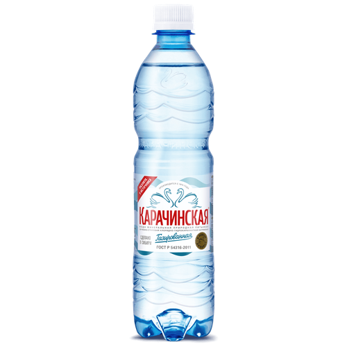 Вода минеральная Карачинская газированная, ПЭТ, без вкуса, 0.5 л