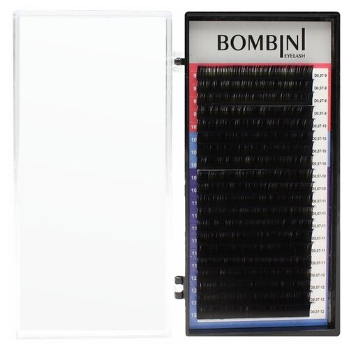 Bombini Ресницы на ленте 9-12 мм D-изгиб, черный