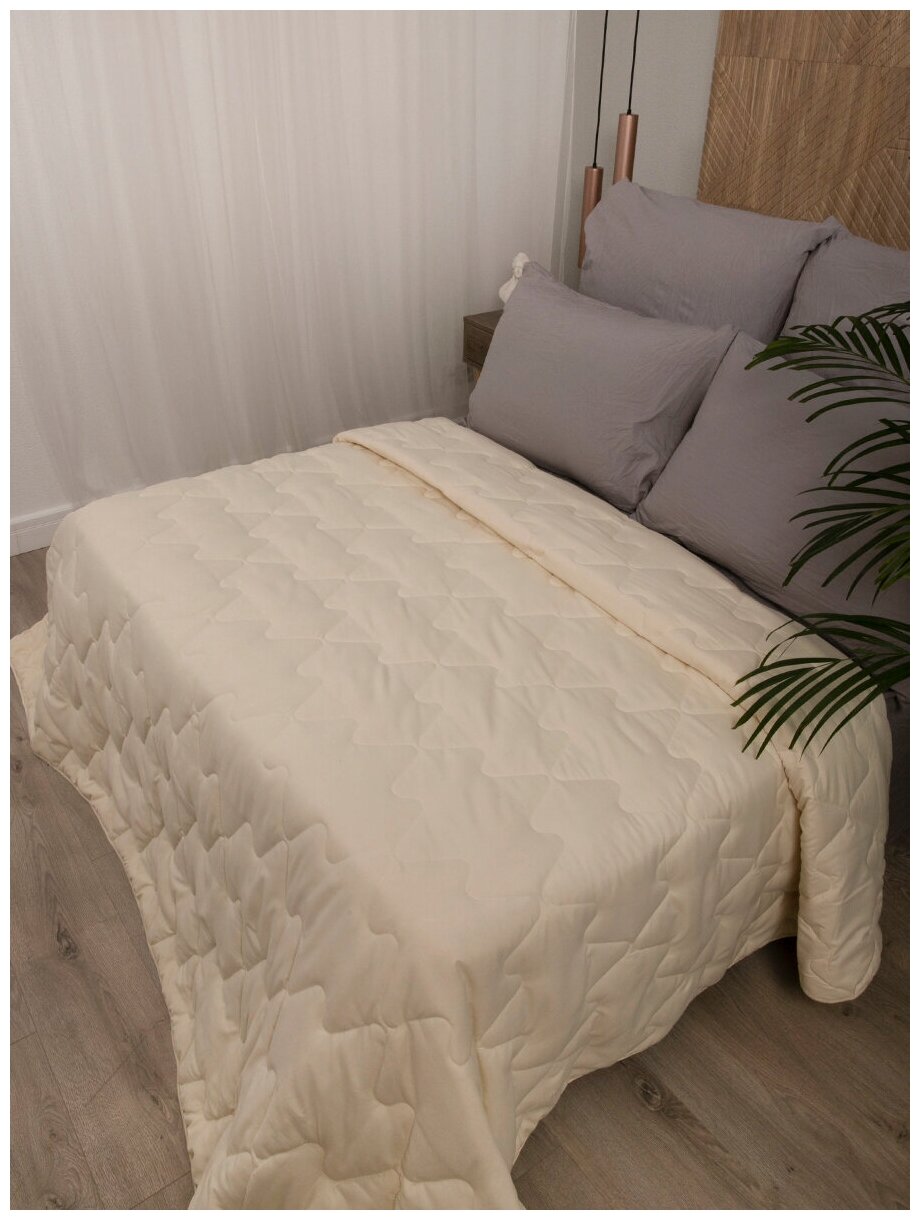 Одеяло стеганное "Овечья шерсть", 175х200см, ОТК, плотность 300 гр/м - фотография № 9