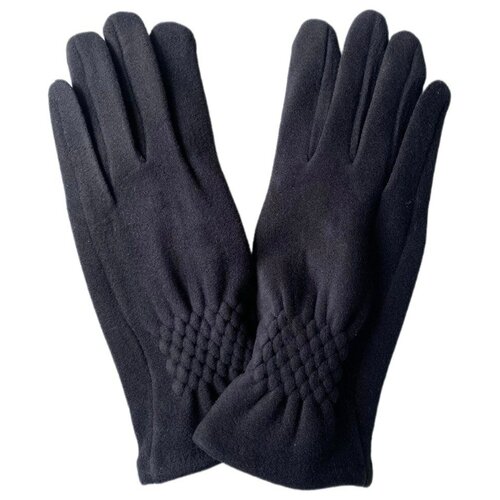 перчатки женские сенсорные трикотажные теплые черные